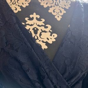 Below knee Navy blue lace dress, 3/4 sleeve